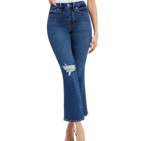 NWT Good American Good Legs Cropped Mini Boot Jeans Size 6/28 Retail $145 - Picture 2 of 6